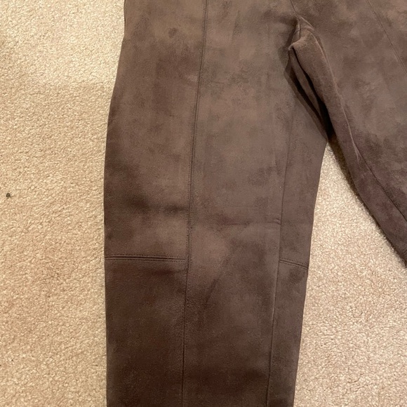 Zara Brown Suede Leggings - Picture 3 of 11